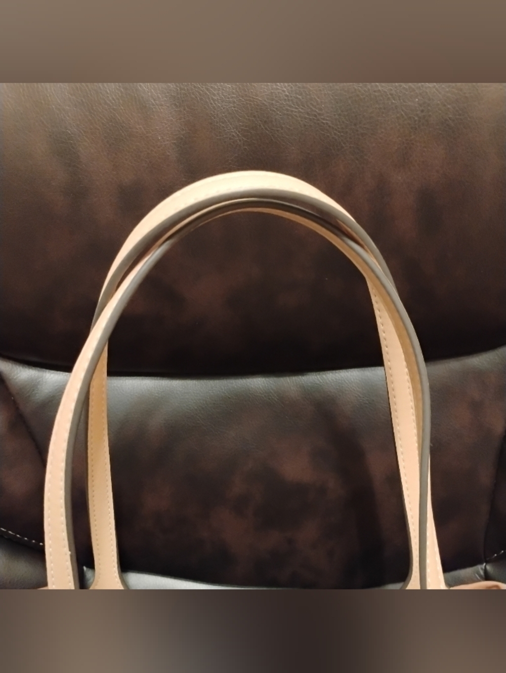 LIKE NEW Tory Burch Large Ella Tote - Tan Trim w/Aqua, Navy, Brown Pattern - Picture 11 of 15